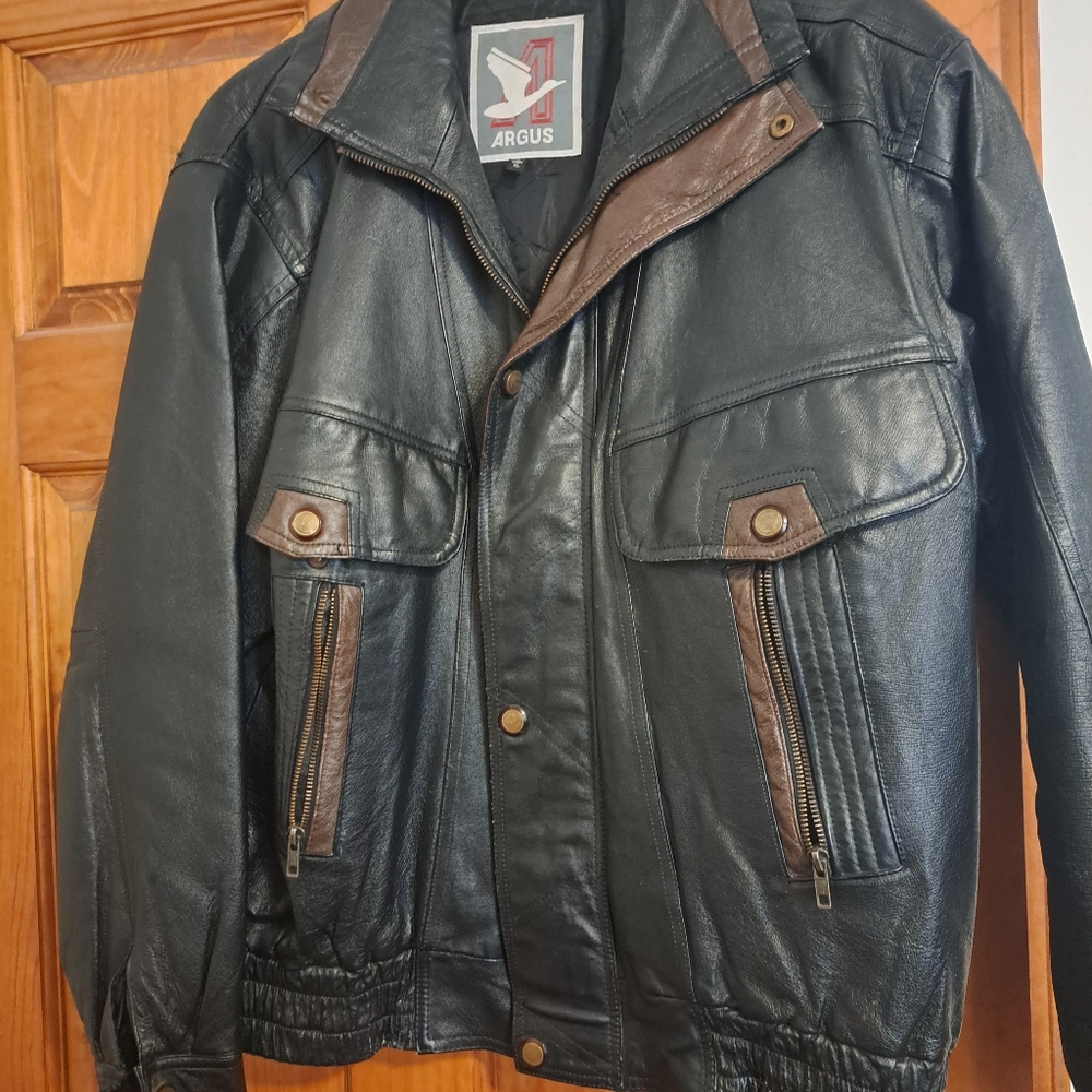Mens Leather Coat Size XL
